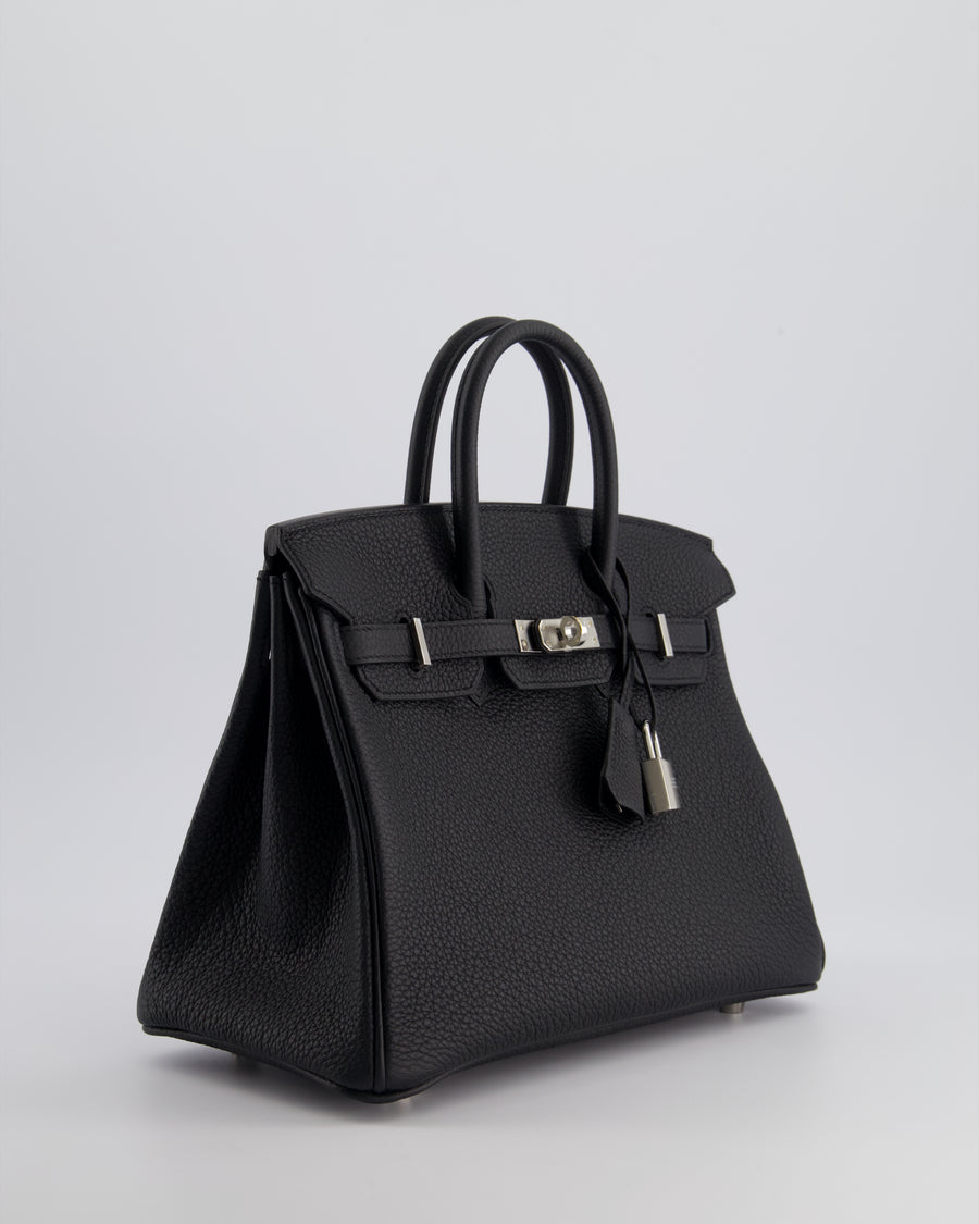 Hermès Birkin 25cm Bag Retourne in Black Togo Leather with Palladium Hardware