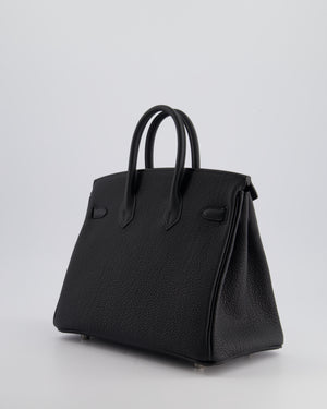 Hermès Birkin 25cm Bag Retourne in Black Togo Leather with Palladium Hardware