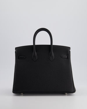 Hermès Birkin 25cm Bag Retourne in Black Togo Leather with Palladium Hardware