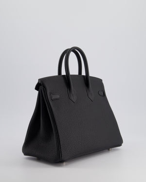 Hermès Birkin 25cm Bag Retourne in Black Togo Leather with Palladium Hardware