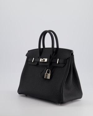 Hermès Birkin 25cm Bag Retourne in Black Togo Leather with Palladium Hardware