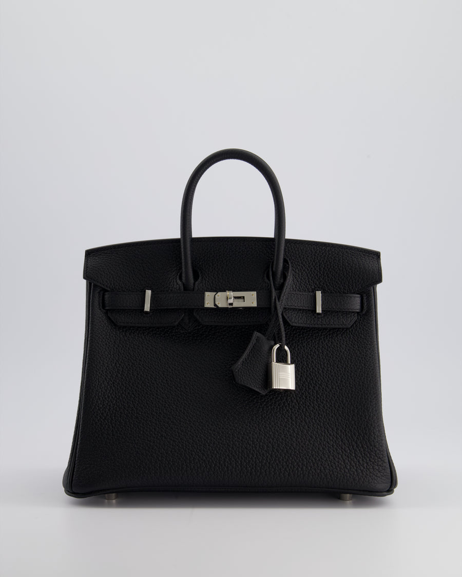 Hermès Birkin 25cm Bag Retourne in Black Togo Leather with Palladium Hardware