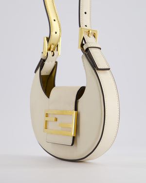 Fendi Cream Leather Mini Cookie Hobo Bag with Gold Hardware