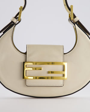 Fendi Cream Leather Mini Cookie Hobo Bag with Gold Hardware