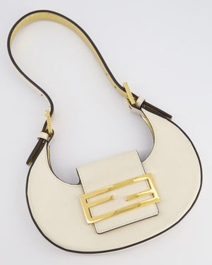 Fendi Cream Leather Mini Cookie Hobo Bag with Gold Hardware