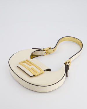 Fendi Cream Leather Mini Cookie Hobo Bag with Gold Hardware