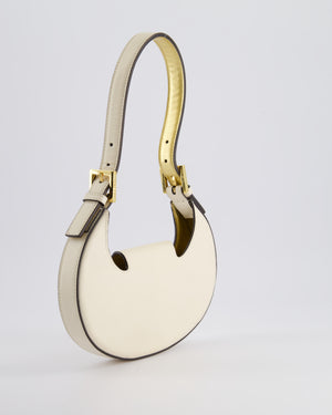 Fendi Cream Leather Mini Cookie Hobo Bag with Gold Hardware