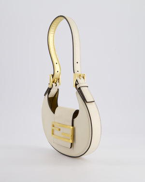 Fendi Cream Leather Mini Cookie Hobo Bag with Gold Hardware