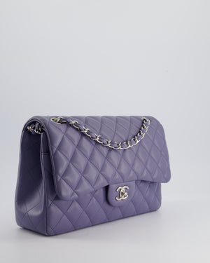 Chanel Lavender Jumbo Double Flap Bag in Lambskin with Silver Hardware