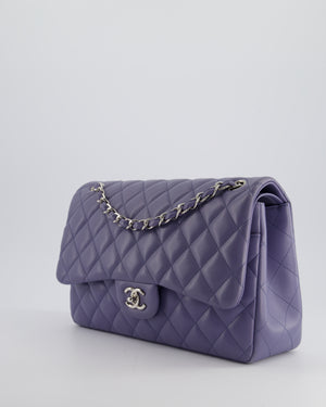 Chanel Lavender Jumbo Double Flap Bag in Lambskin with Silver Hardware