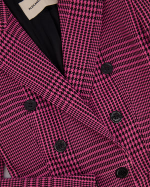 Alexandre Vauthier Pink 
Black Checked Blazer Jacket FR 42 (UK 14)