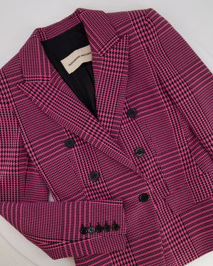 Alexandre Vauthier Pink 
Black Checked Blazer Jacket FR 42 (UK 14)