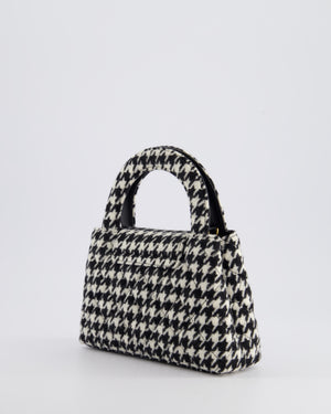 *HOT* Chanel Small Kelly Shopping Bag in Black 
White Wool Houndstooth with Brushed Antique Gold Hardware