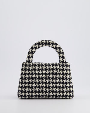 *HOT* Chanel Small Kelly Shopping Bag in Black 
White Wool Houndstooth with Brushed Antique Gold Hardware