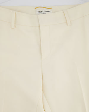 Saint Laurent Cream Suit Jacket and Trouser Set With Silk Lapel Detail Size FR 36 (UK 8)