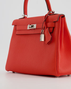 Hermès Kelly 25cm Retourne Bag in Capucine Togo Leather with Palladium Hardware