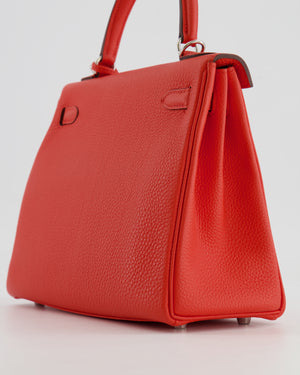 Hermès Kelly 25cm Retourne Bag in Capucine Togo Leather with Palladium Hardware