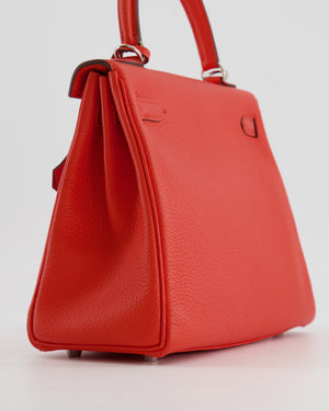 Hermès Kelly 25cm Retourne Bag in Capucine Togo Leather with Palladium Hardware