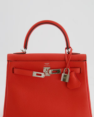 Hermès Kelly 25cm Retourne Bag in Capucine Togo Leather with Palladium Hardware