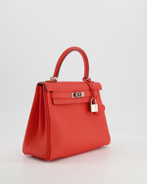 Hermès Kelly 25cm Retourne Bag in Capucine Togo Leather with Palladium Hardware