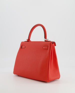 Hermès Kelly 25cm Retourne Bag in Capucine Togo Leather with Palladium Hardware