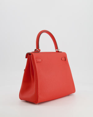 Hermès Kelly 25cm Retourne Bag in Capucine Togo Leather with Palladium Hardware