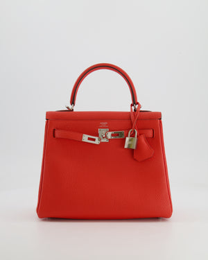 Hermès Kelly 25cm Retourne Bag in Capucine Togo Leather with Palladium Hardware