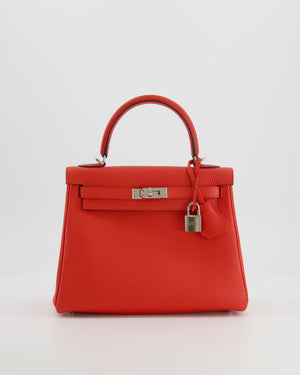 Hermès Kelly 25cm Retourne Bag in Capucine Togo Leather with Palladium Hardware