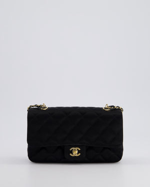 *HOT* Chanel Satin Black Single Mini Flap Bag with Champagne Gold Hardware