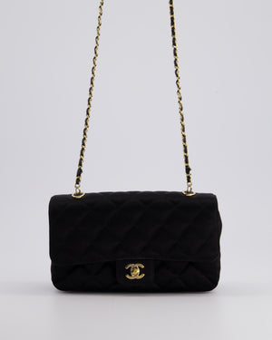 *HOT* Chanel Satin Black Single Mini Flap Bag with Champagne Gold Hardware