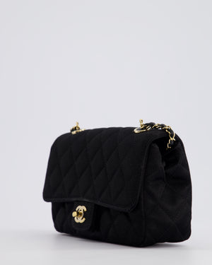 *HOT* Chanel Satin Black Single Mini Flap Bag with Champagne Gold Hardware