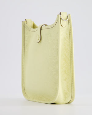 Hermès Mini Evelyne Bag in Jaune Milton Clemence Leather with Palladium Hardware