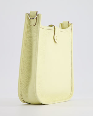 Hermès Mini Evelyne Bag in Jaune Milton Clemence Leather with Palladium Hardware