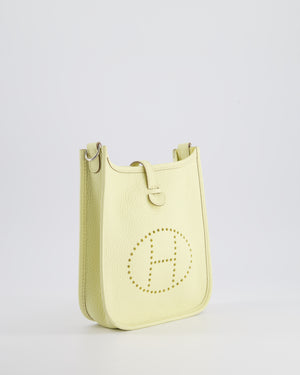 Hermès Mini Evelyne Bag in Jaune Milton Clemence Leather with Palladium Hardware