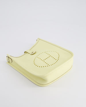 Hermès Mini Evelyne Bag in Jaune Milton Clemence Leather with Palladium Hardware