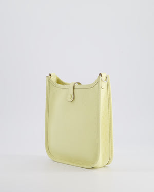 Hermès Mini Evelyne Bag in Jaune Milton Clemence Leather with Palladium Hardware