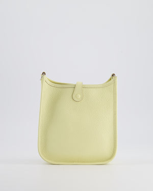 Hermès Mini Evelyne Bag in Jaune Milton Clemence Leather with Palladium Hardware