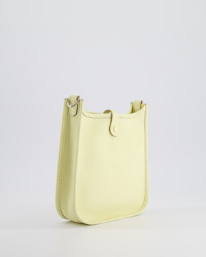 Hermès Mini Evelyne Bag in Jaune Milton Clemence Leather with Palladium Hardware