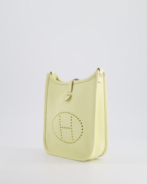 Hermès Mini Evelyne Bag in Jaune Milton Clemence Leather with Palladium Hardware