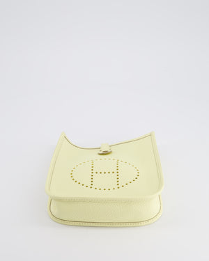 Hermès Mini Evelyne Bag in Jaune Milton Clemence Leather with Palladium Hardware