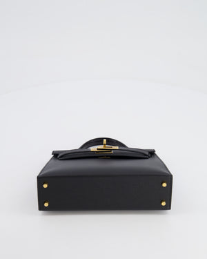 *SUPER RARE* Hermès Mini Kelly II 20cm Touch Bag in Noir Madame and Lizard Leather with Gold Hardware