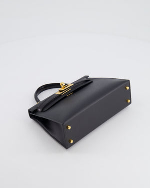 *SUPER RARE* Hermès Mini Kelly II 20cm Touch Bag in Noir Madame and Lizard Leather with Gold Hardware