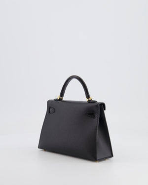 *SUPER RARE* Hermès Mini Kelly II 20cm Touch Bag in Noir Madame and Lizard Leather with Gold Hardware