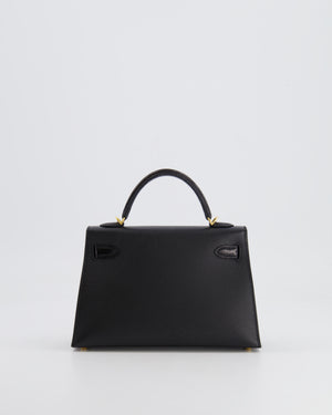 *SUPER RARE* Hermès Mini Kelly II 20cm Touch Bag in Noir Madame and Lizard Leather with Gold Hardware