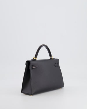 *SUPER RARE* Hermès Mini Kelly II 20cm Touch Bag in Noir Madame and Lizard Leather with Gold Hardware