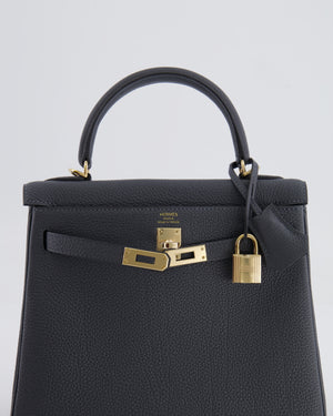 *NEW COLOUR* Hermes Kelly 25cm Retourne Bag in Gris Misty Togo Leather with Permabrass Hardware