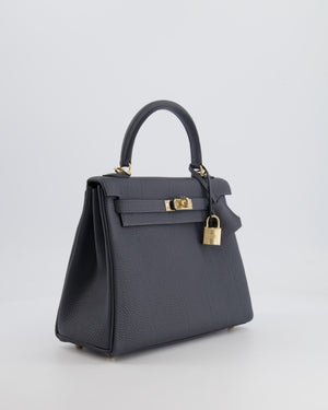 *NEW COLOUR* Hermes Kelly 25cm Retourne Bag in Gris Misty Togo Leather with Permabrass Hardware