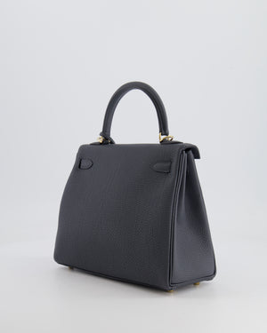 *NEW COLOUR* Hermes Kelly 25cm Retourne Bag in Gris Misty Togo Leather with Permabrass Hardware