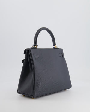 *NEW COLOUR* Hermes Kelly 25cm Retourne Bag in Gris Misty Togo Leather with Permabrass Hardware