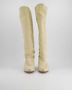 Isabel Marant Light Beige Suede Over-The-Knee Boots Size EU 39